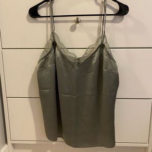 Green Abercrombie & Fitch Lace Trim Tank Size L